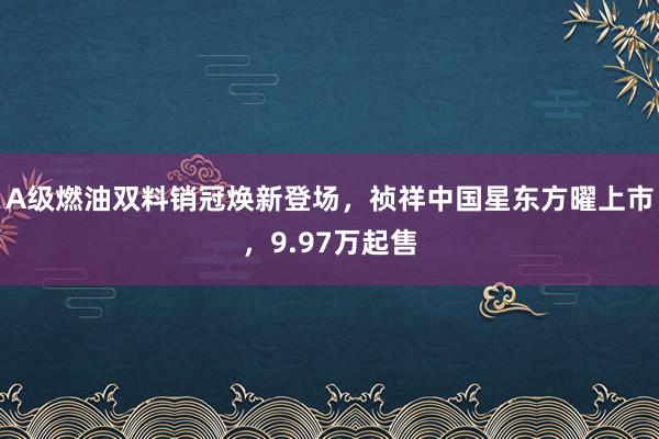 A级燃油双料销冠焕新登场，祯祥中国星东方曜上市，9.97万起售