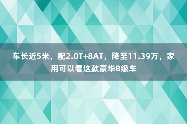 车长近5米，配2.0T+8AT，降至11.39万，家用可以看这款豪华B级车