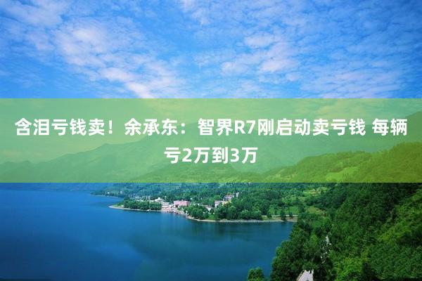 含泪亏钱卖！余承东：智界R7刚启动卖亏钱 每辆亏2万到3万