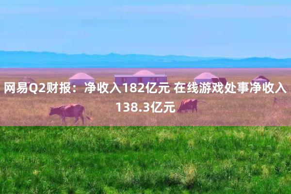 网易Q2财报：净收入182亿元 在线游戏处事净收入138.3亿元