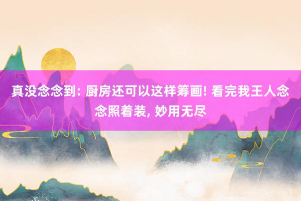 真没念念到: 厨房还可以这样筹画! 看完我王人念念照着装, 妙用无尽